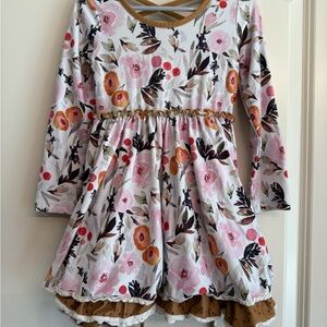 Floral Long Sleeve Kids Dress